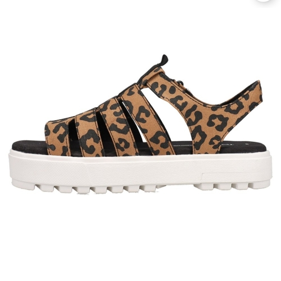 Toms Leopard Print Platform Sandals 6.5 - Picture 2 of 8